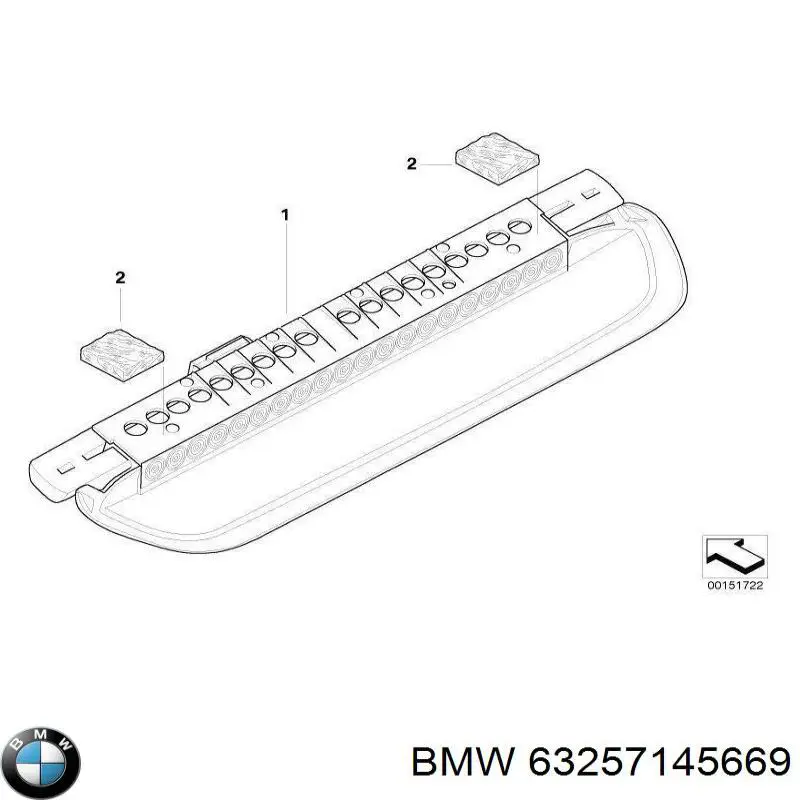 63257145669 BMW Стоп-сигнал заднього скла