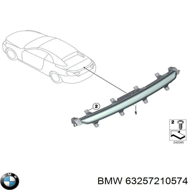 63257210574 BMW Стоп-сигнал заднього скла
