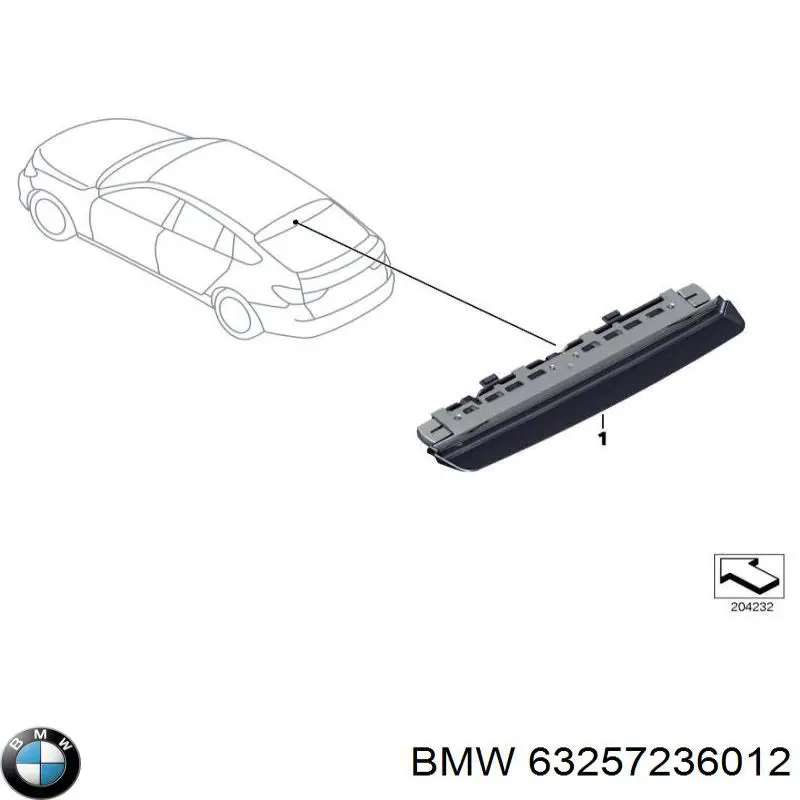 63257236012 BMW Стоп-сигнал заднього скла