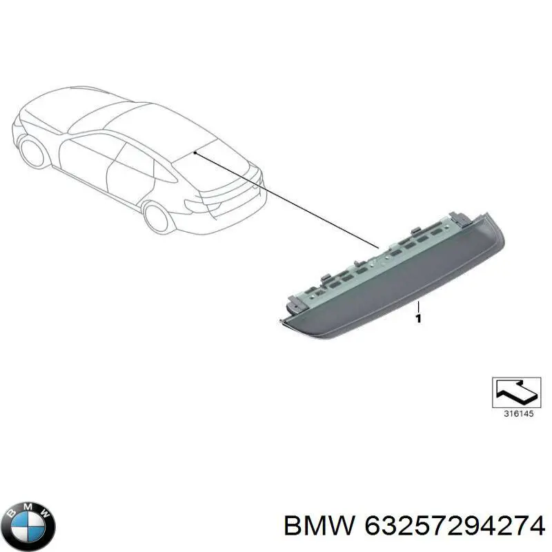 63257294274 BMW Стоп-сигнал заднього скла