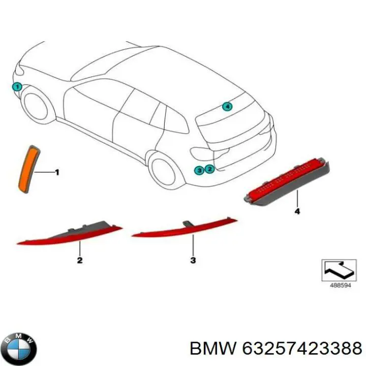 Стоп-сигнал BMW 63257423388 ціна, від 84.65 USD
