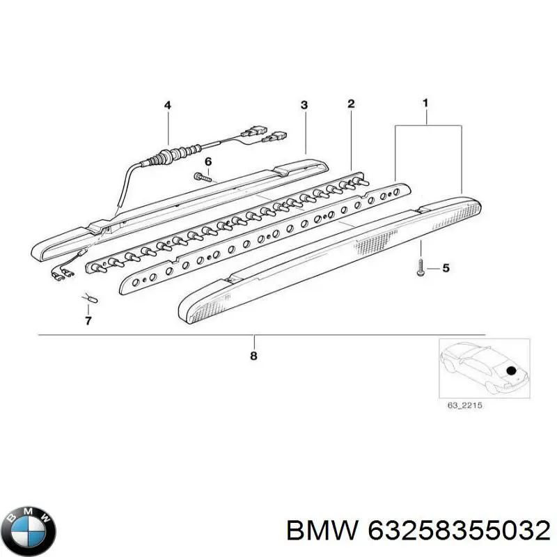 63258355032 BMW Стоп-сигнал заднього скла