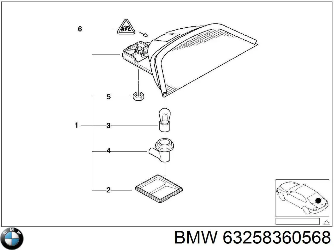 Стоп-сигнал BMW 63258360568 ціна, від 5.64 USD