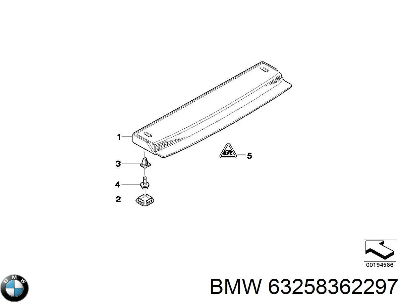 63258362297 BMW Стоп-сигнал заднього скла