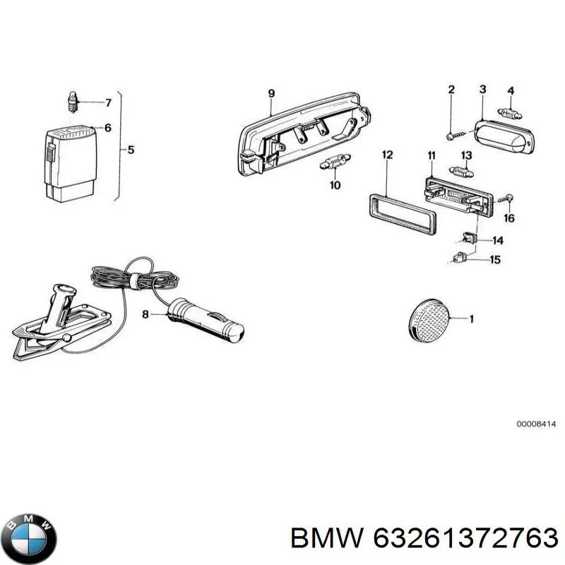 63261372763 BMW ліхтар підсвічування заднього номерного знака