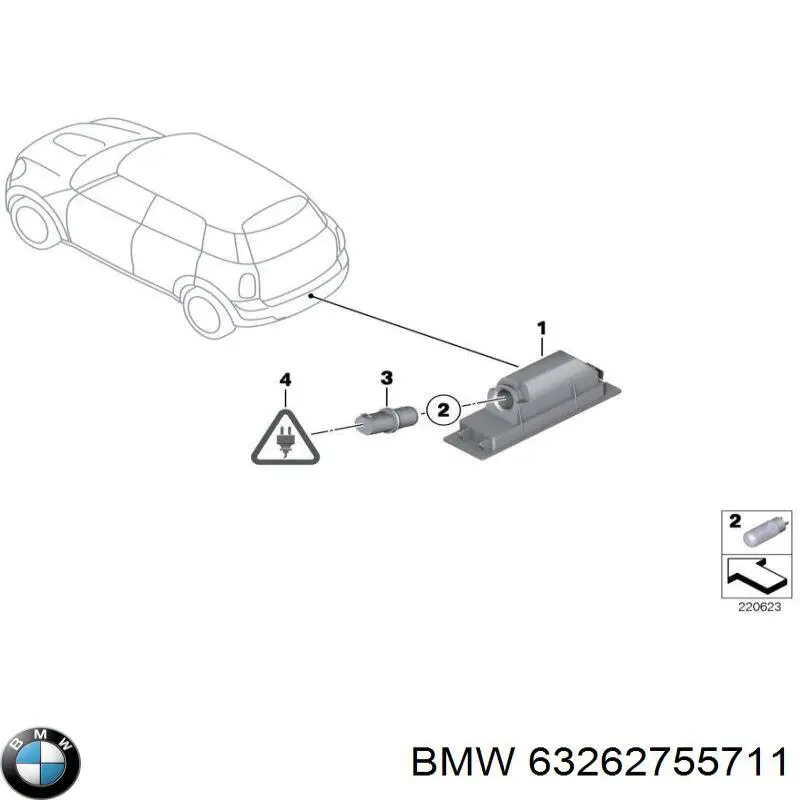 63262755711 BMW ліхтар підсвічування заднього номерного знака