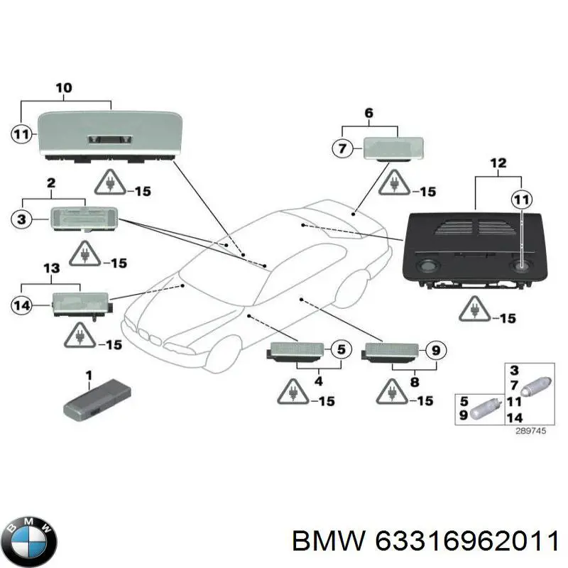 63316962011 BMW лампочка галогенова, дальній/ближній