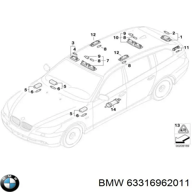 Далеке, ближнє світло галоген BMW 63316962011 ціна, від 2.53 USD