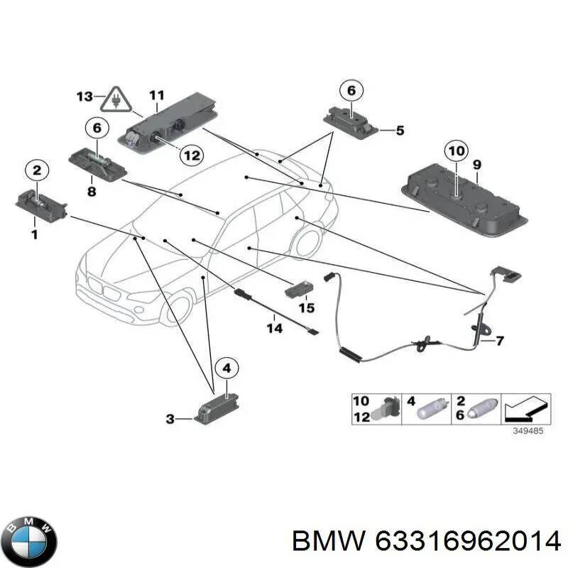 63316962014 BMW Далеке, ближнє світло галоген
