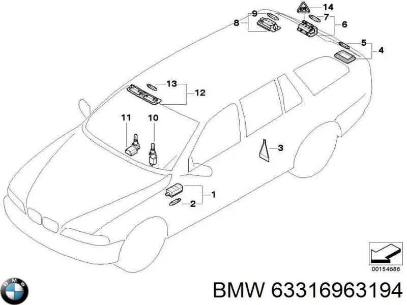 Купити 63316963194 BMW Плафон освітлення кабіни