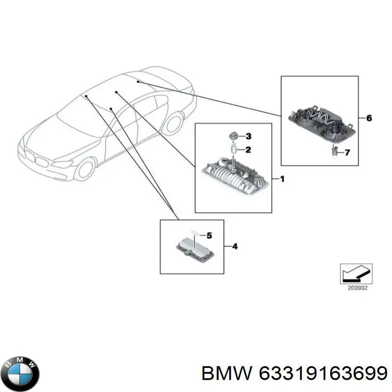 63319163699 BMW Лампочка освітлення салону