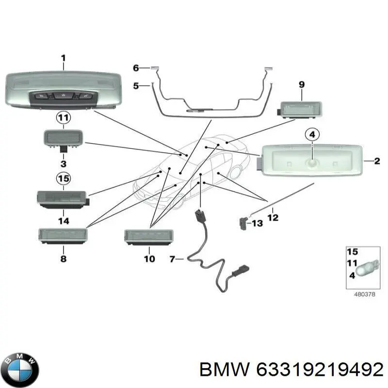 Ліхтар підсвічування ніг, передній BMW 9242161 ціна, від 6.33 USD