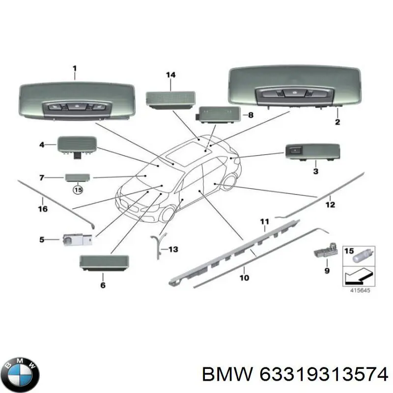 Лампа підсвічування в двері, передньої правої BMW 9313574 ціна, від 2.81 USD