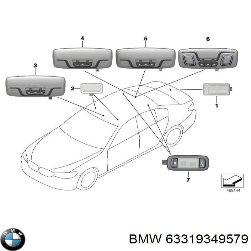 Плафон підсвітки багажного відсіку BMW 63319349579 ціна, від 17.48 USD
