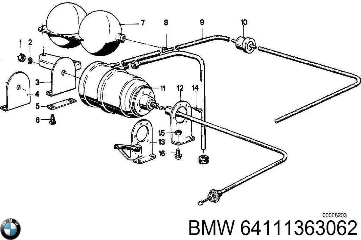 64111363062 BMW Клапан зворотній, пневматичний