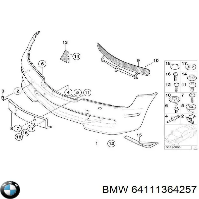  BMW 64111364257 ціна, від 0.87 USD