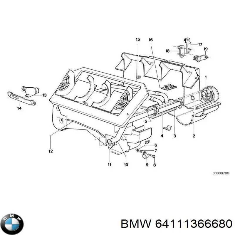 Радіатор пічки (обігрівача) 64111366680 BMW