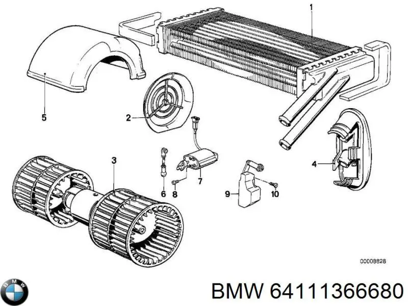 Радіатор пічки 64111366680 BMW