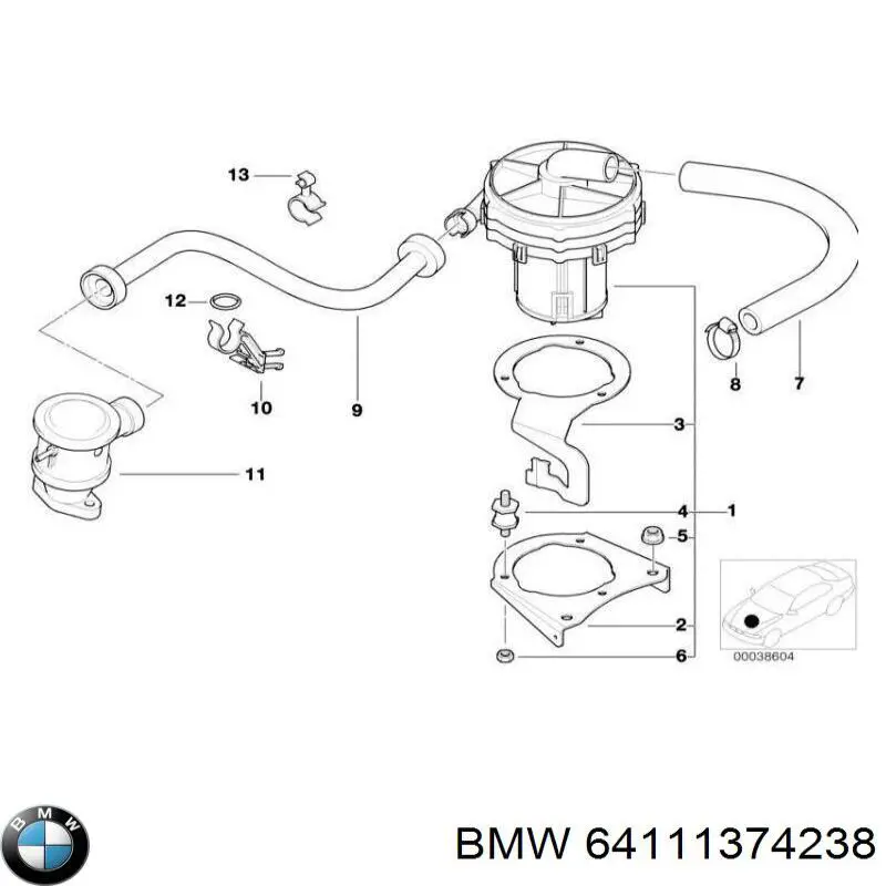 Кільце ущільнювача трубки радіатора пічки на BMW 7 (E32)