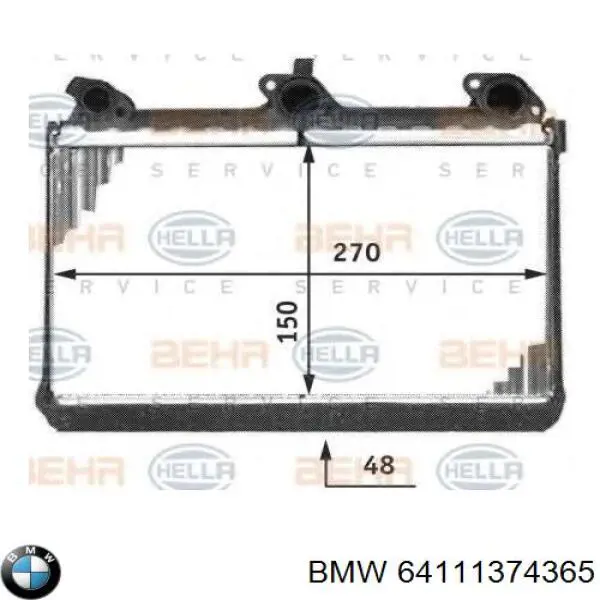64111374365 BMW радіатор пічки (обігрівача)