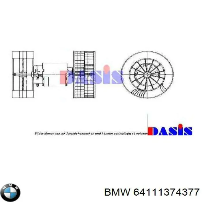 Двигун вентилятора пічки (обігрівача салону) BMW 64111374377 ціна, від 79.14 USD