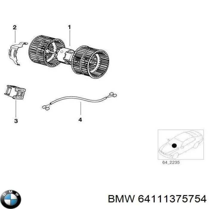 Резистор обігрівача BMW 64111375754 ціна, від 11.29 USD