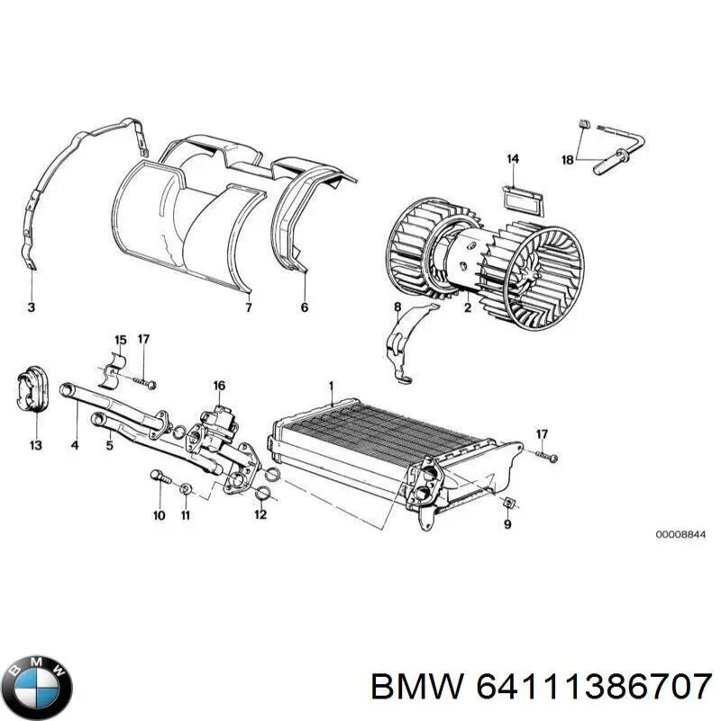 Купити 64111386707 BMW Кран пічки