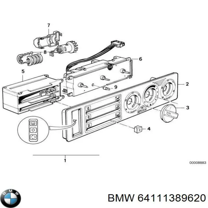 Купити 64111389620 BMW Блок управління пічкою