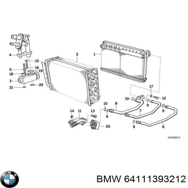64111393212 BMW радіатор пічки (обігрівача)