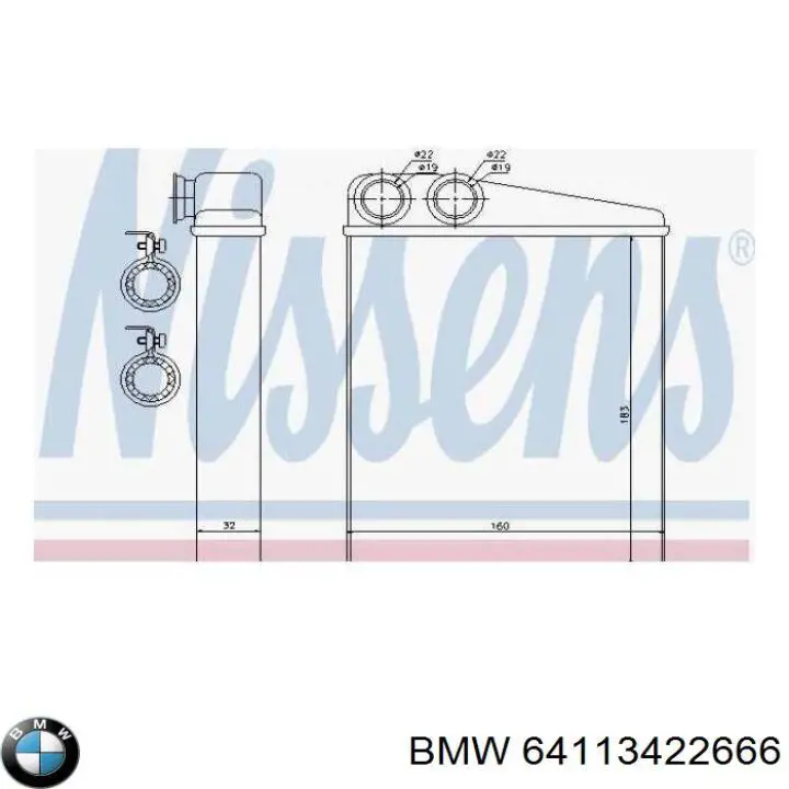 Радіатор пічки (обігрівача) BMW 64113422666 ціна, від 26.52 USD