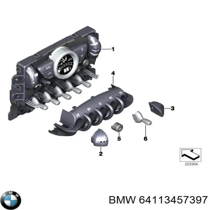 64113457397 BMW реостат/перемикач-регулятор режиму обігрівача салону