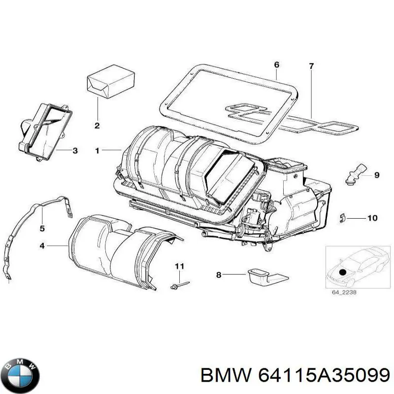 Датчик забруднення повітря BMW 64115A35099 ціна, від 113.13 USD