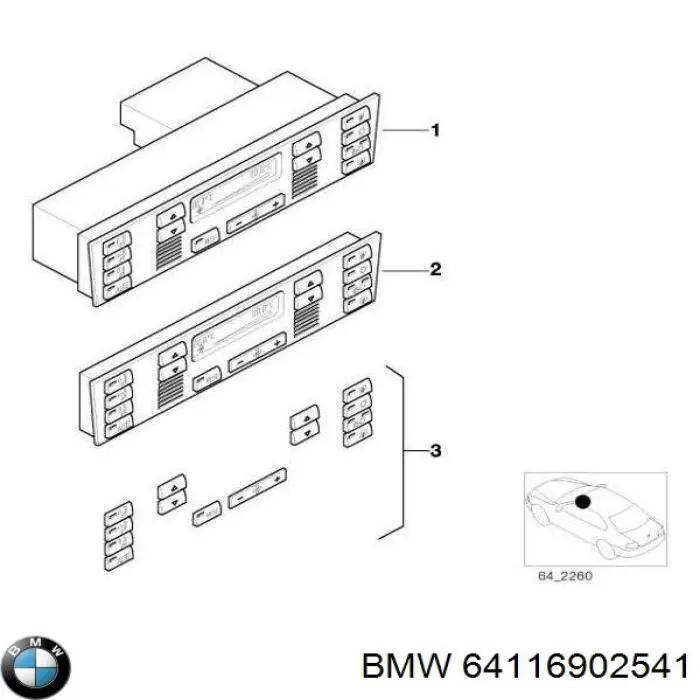 64116902541 BMW Механізм управління кондиціонером