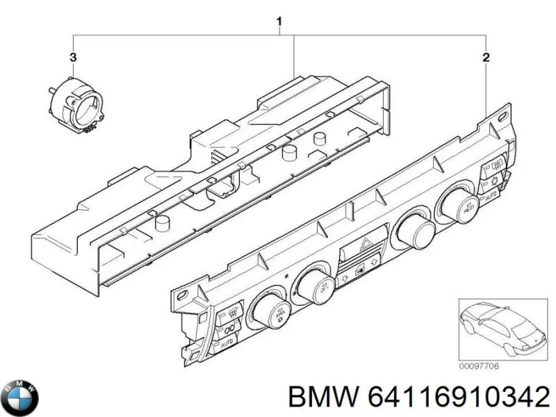 64116910342 BMW Механізм управління кондиціонером