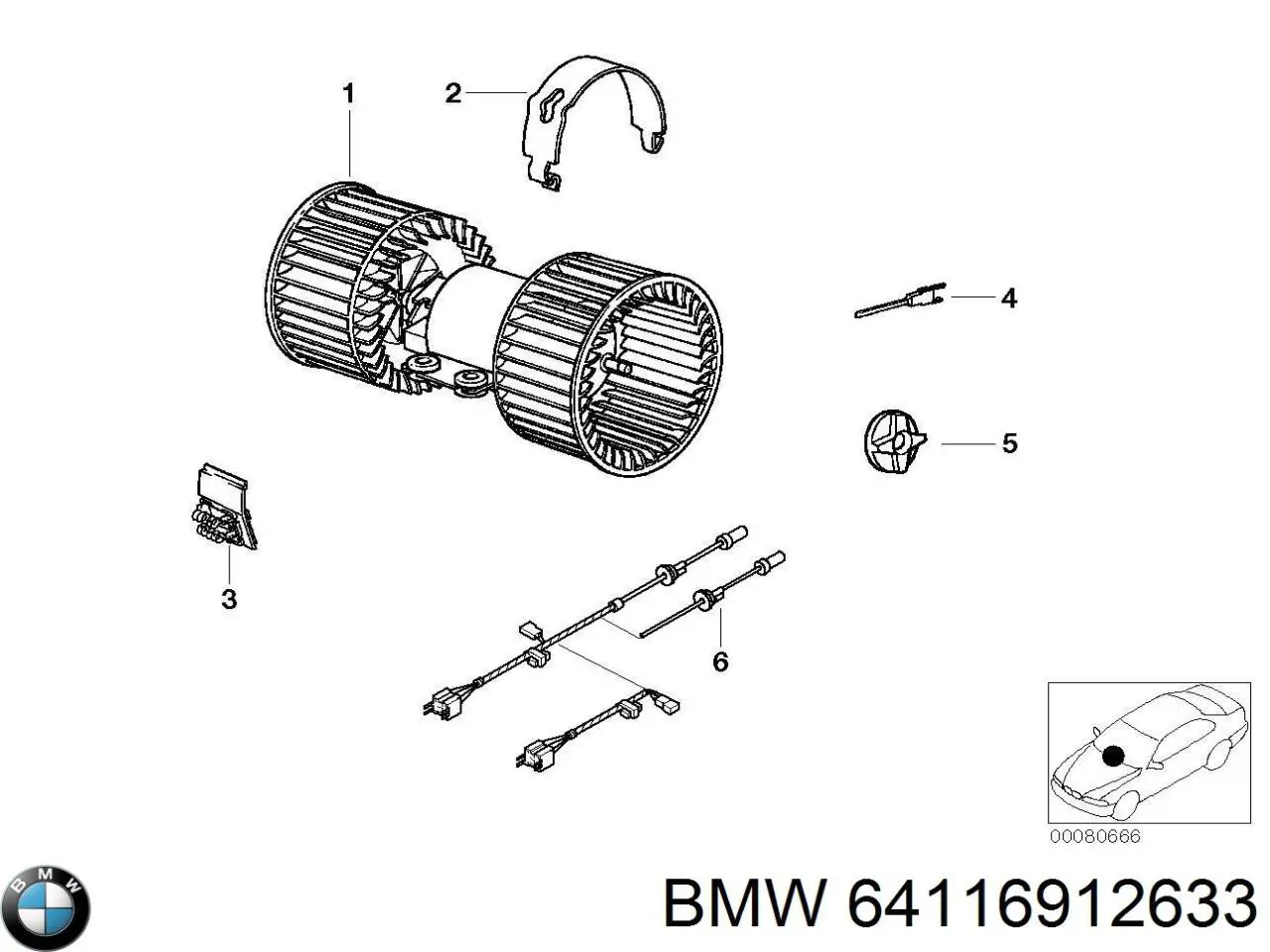 Купити 64116912633 BMW Їжак обігрівача