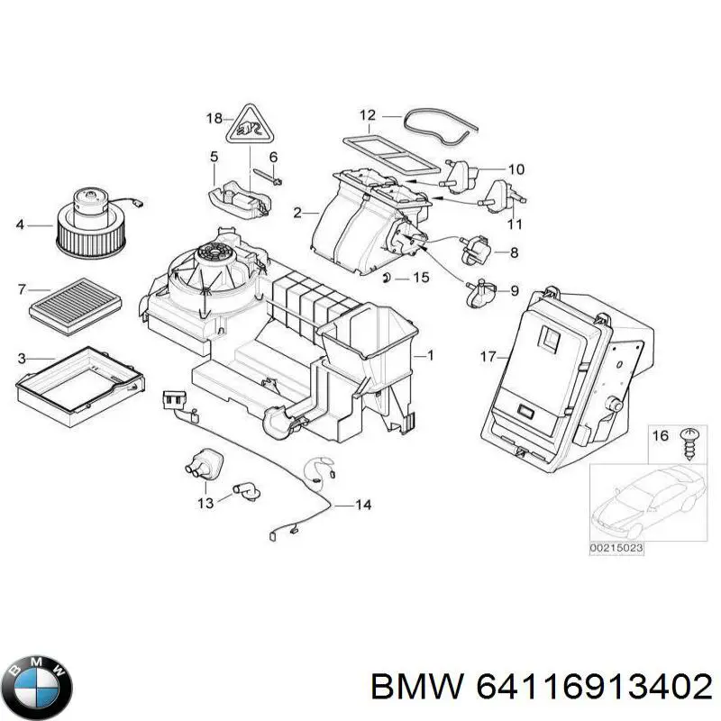 64116913402 BMW Електромотор пічки