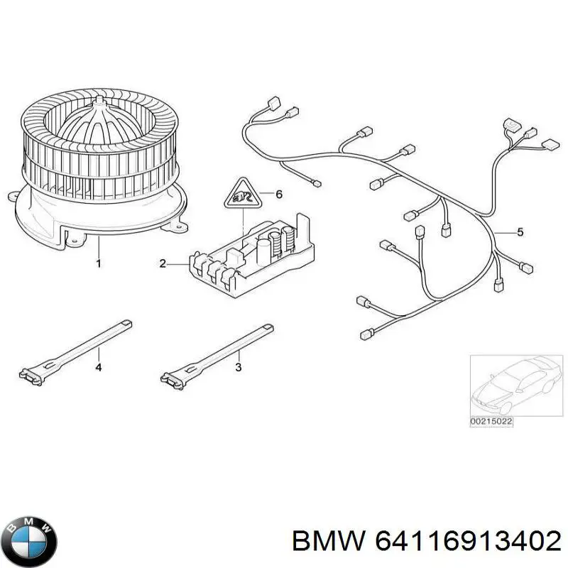Двигун вентилятора пічки (обігрівача салону) BMW 64116913402 ціна, від 25.34 USD