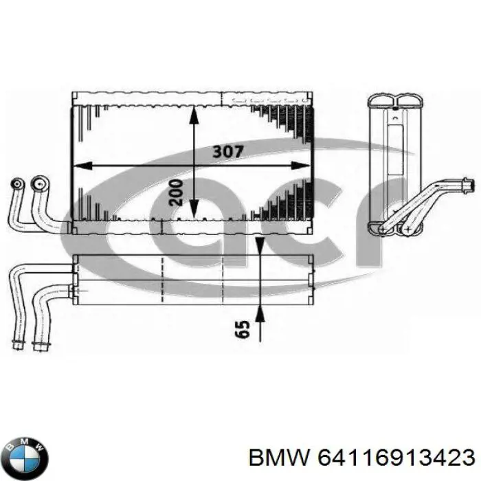 64110426773 BMW радіатор кондиціонера салонний, випарник