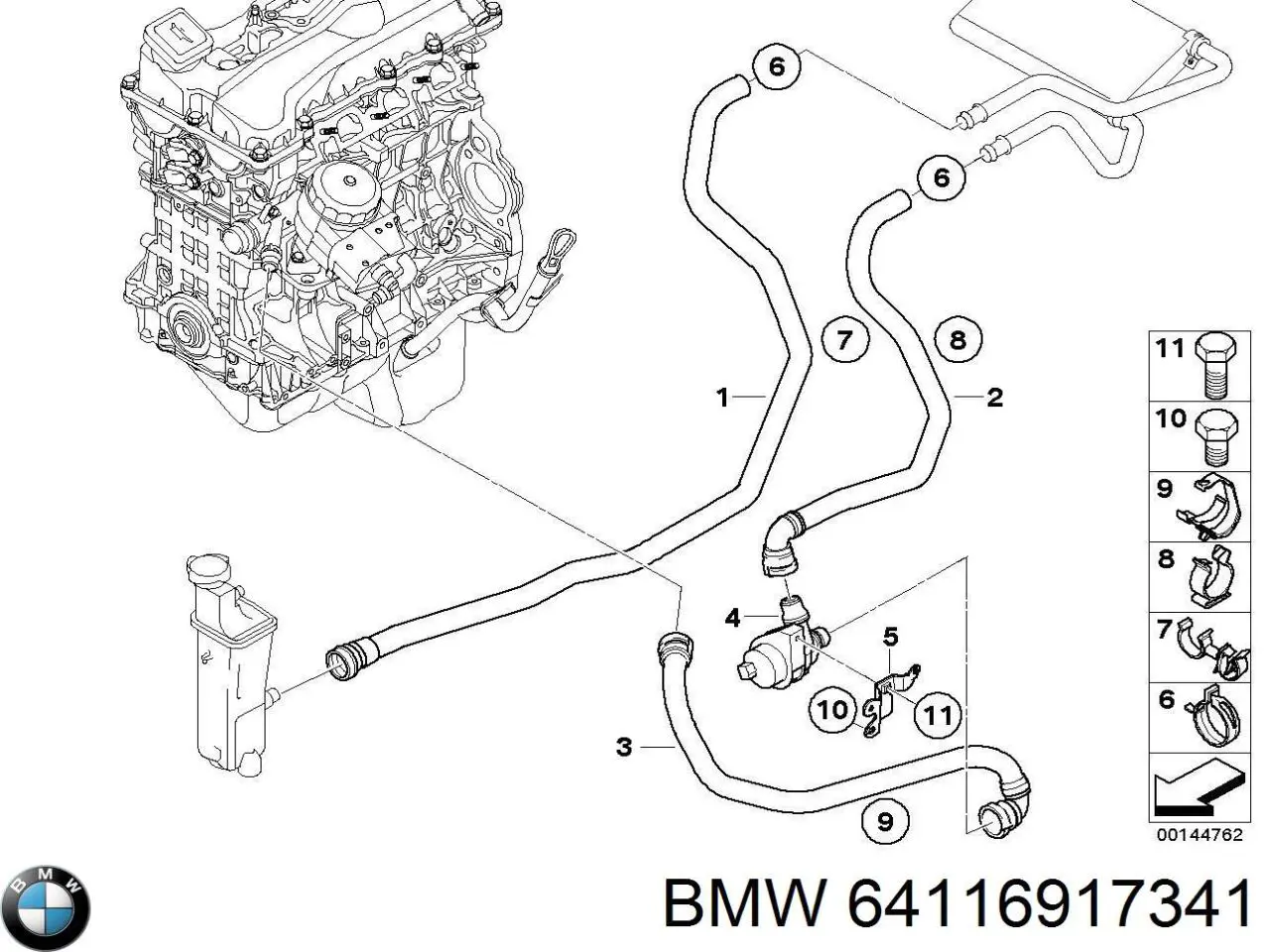 Водяний насос охолодження електричний додатковий BMW 64116917341 ціна, від 328.07 USD
