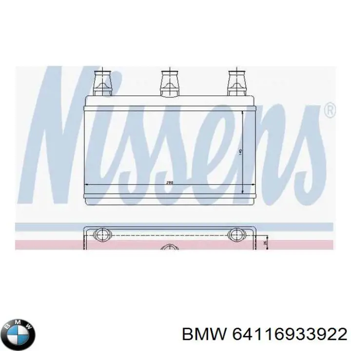 Радіатор пічки (обігрівача) BMW 64116933922 ціна, від 24.70 USD