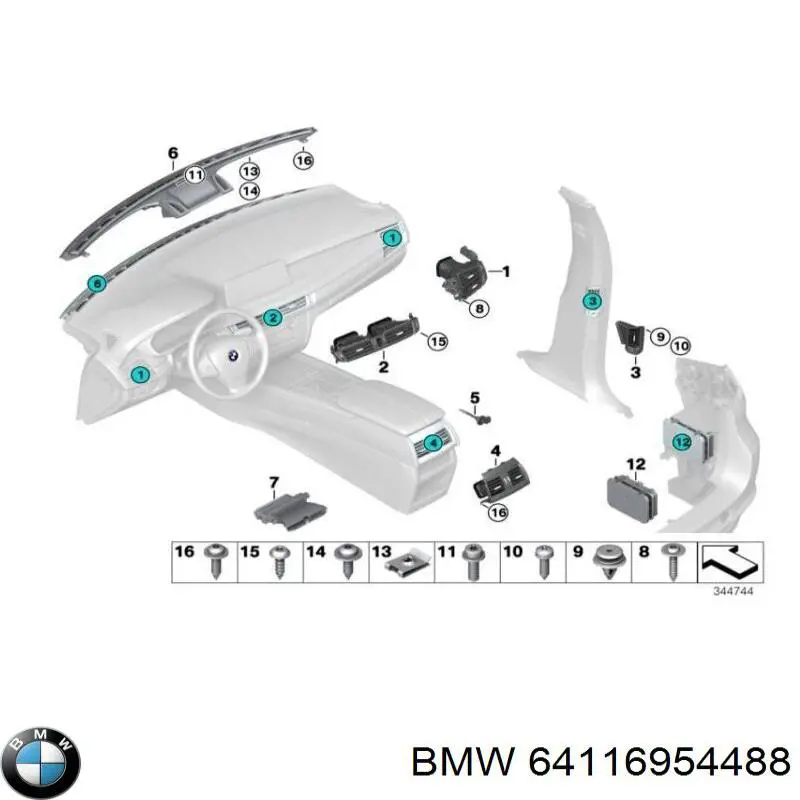  BMW 64116954488 ціна, від 10.28 USD