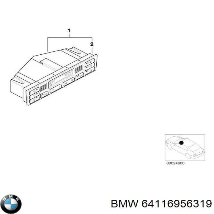 64116956319 BMW реостат/перемикач-регулятор режиму обігрівача салону