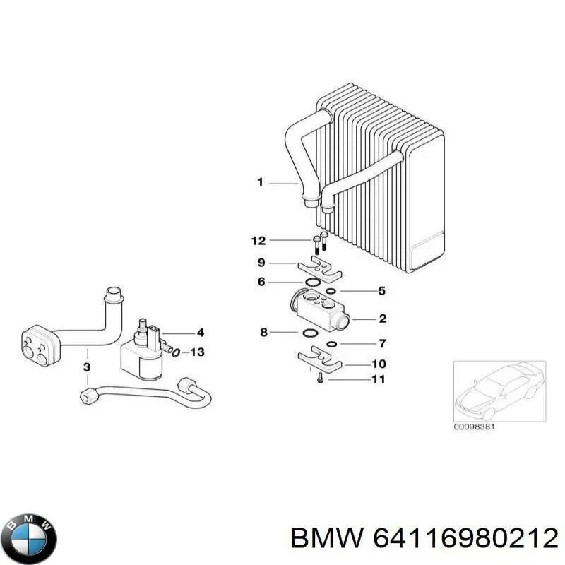 Клапан TRV, кондиціонера BMW 64106906269 ціна, від 31.67 USD