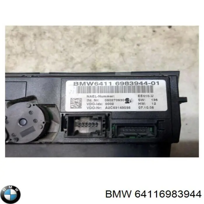 64116983944 BMW реостат/перемикач-регулятор режиму обігрівача салону