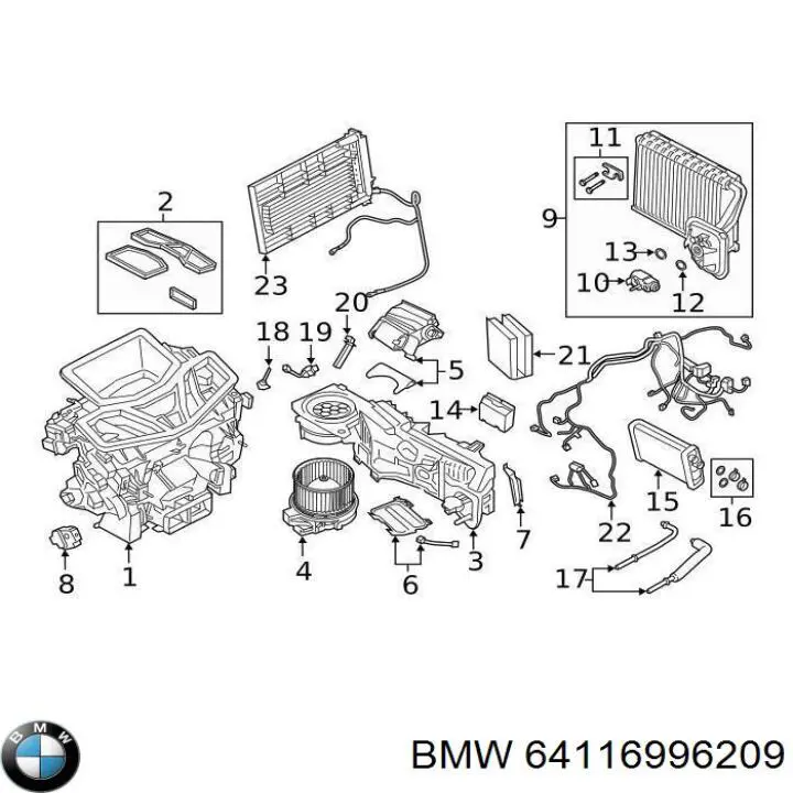 Фільтр салону 64116996209 BMW