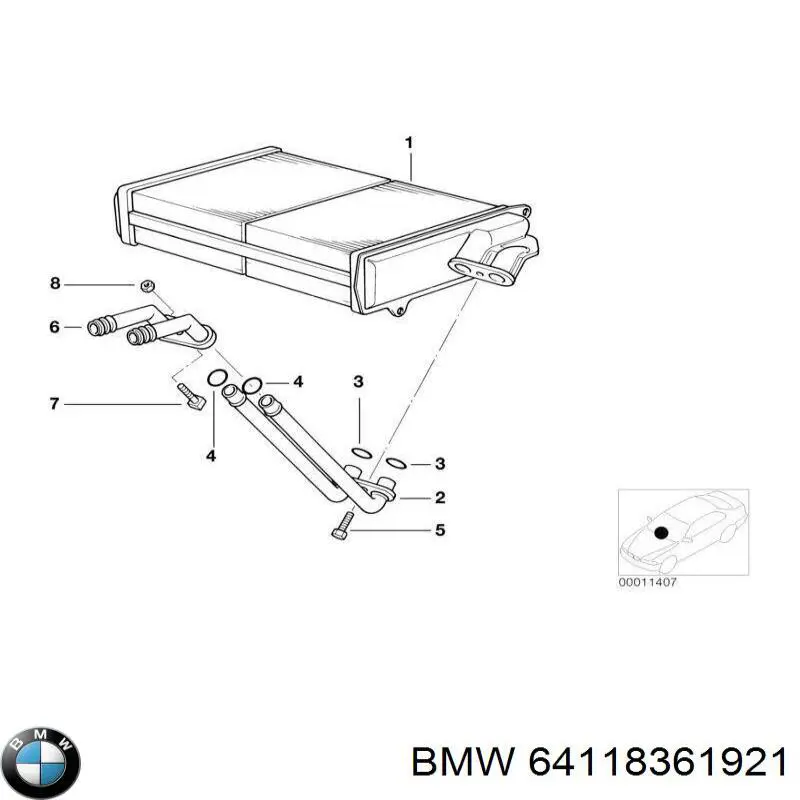  BMW 64118361921 ціна, від 287.95 USD