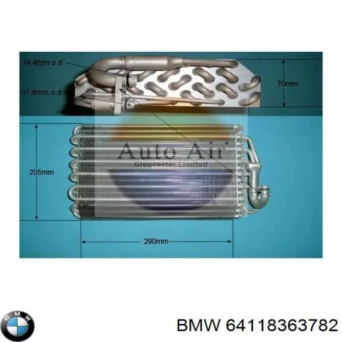 64118363782 BMW радіатор кондиціонера салонний, випарник