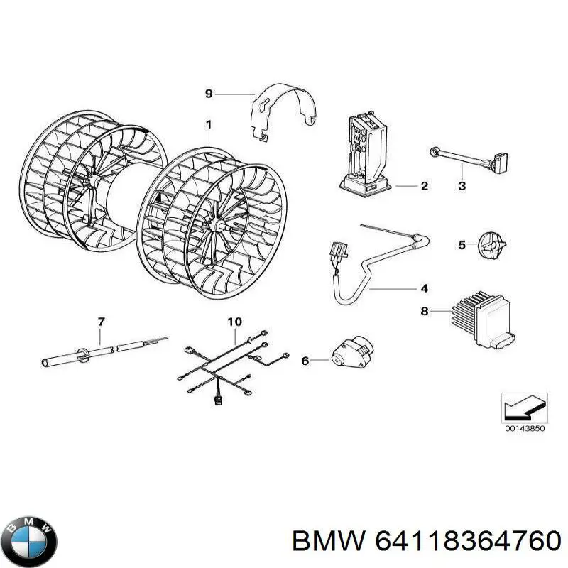 64118364760 BMW Мотор заслінки печі
