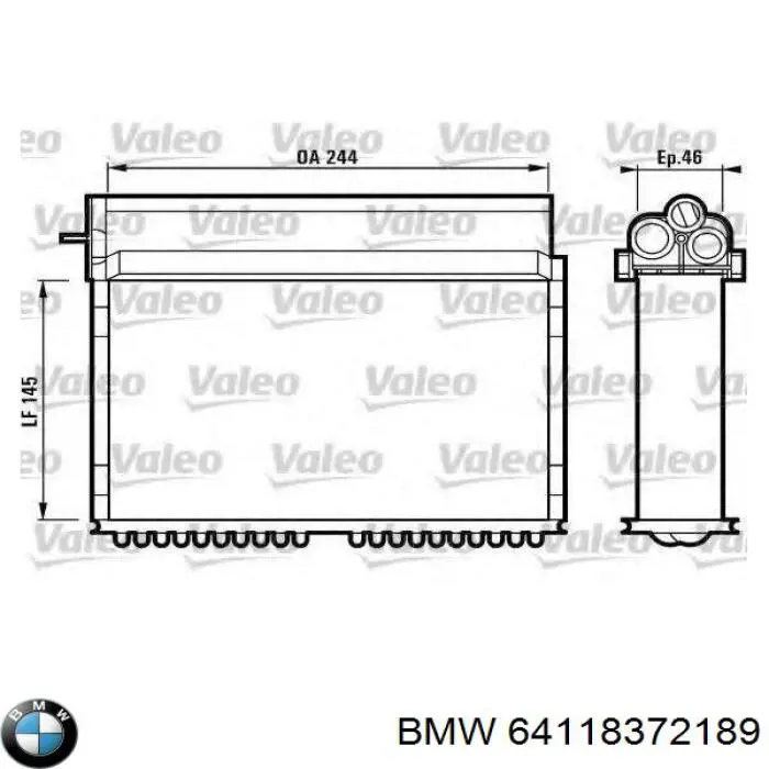 64118372189 BMW радіатор пічки (обігрівача)