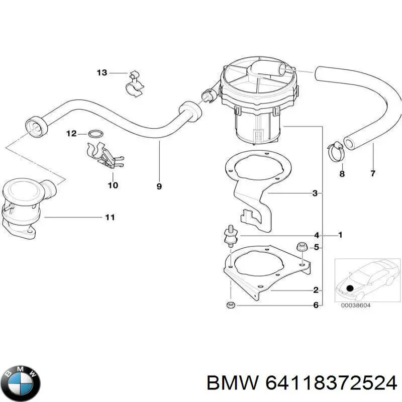 Купити 64118372524 BMW Шланг грубки/обігрівача